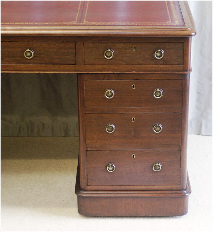 2049 Antique Pedestal Desk c1850 (6)